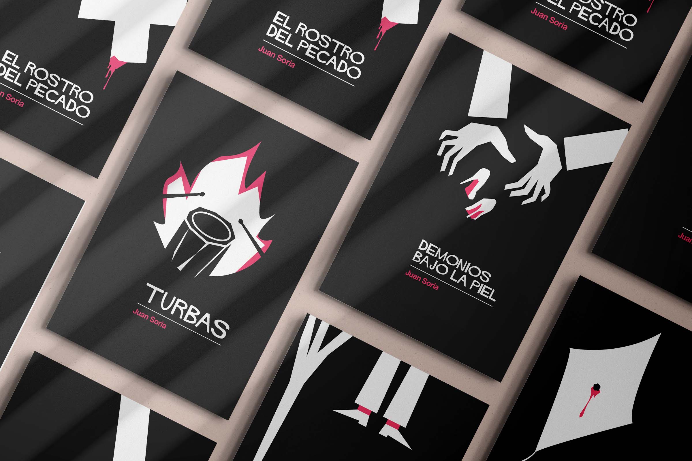 Portadas para las novelas de la serie 'Los casos de la inspectora Oramas'.